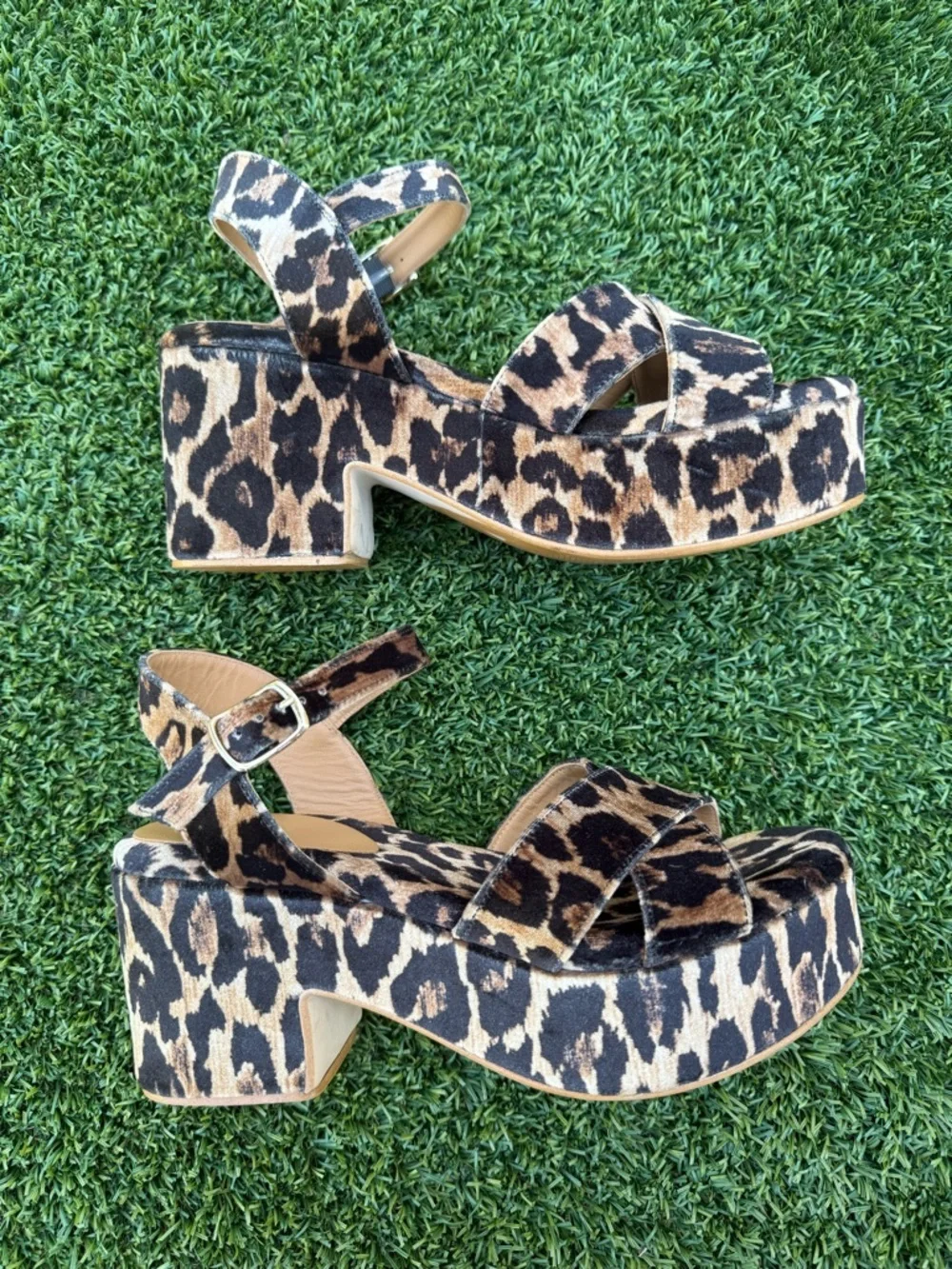 Penelope Chilvers Azalea Ankle Strap Platform Sandal Leopard